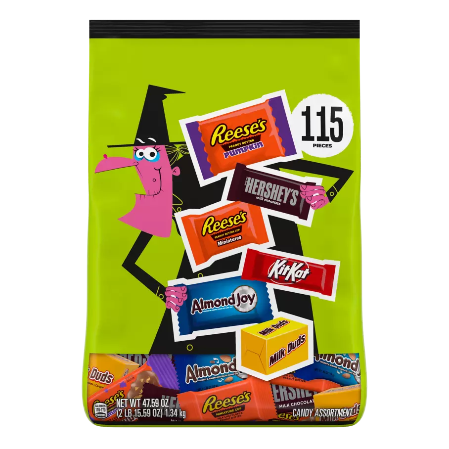 Hershey Halloween Miniatures Assortment, 47.59 oz bag, 115 pieces - Front of Package