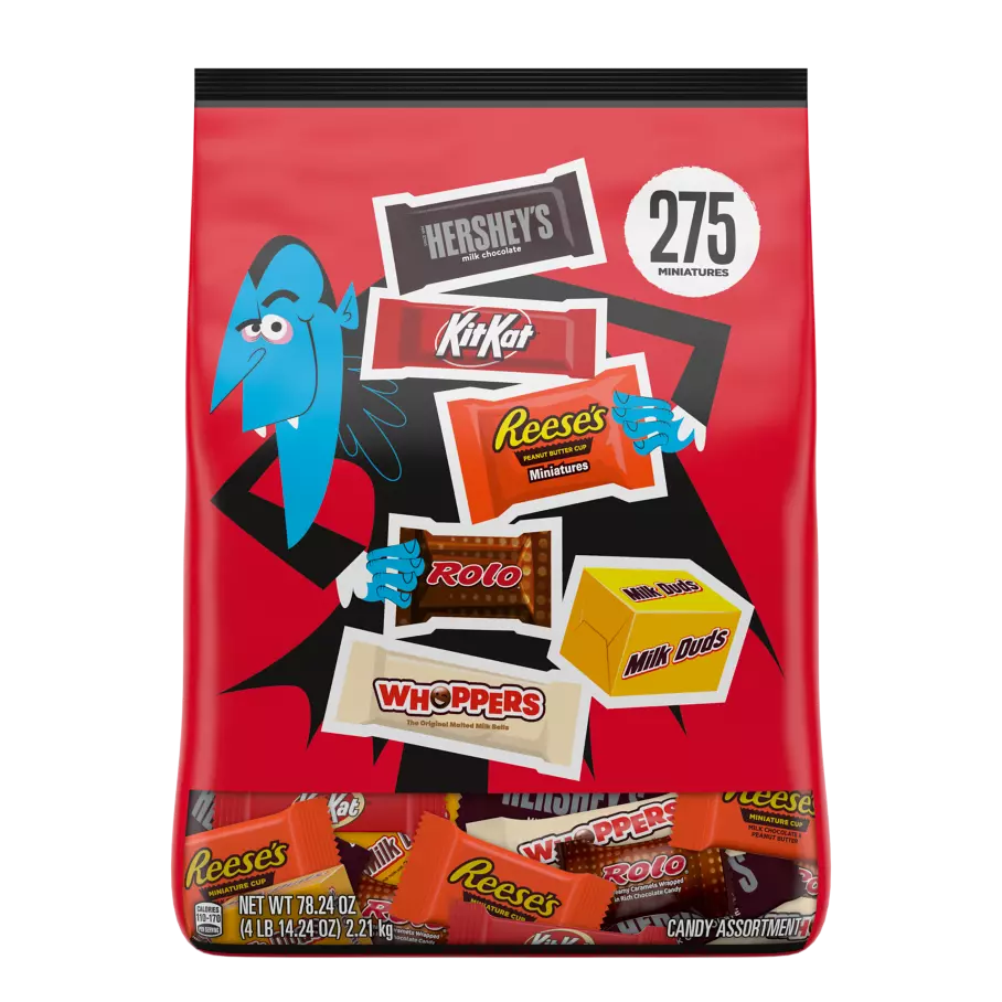 Hershey Halloween Miniatures Assortment, 78.24 oz bag, 275 pieces - Front of Package