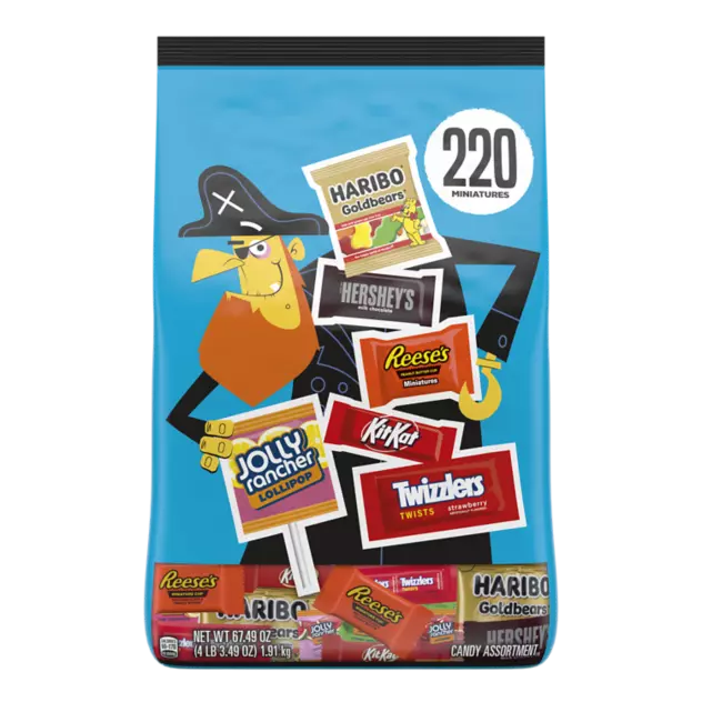 Hershey Halloween Chocolate & Sweets Miniatures Assortment, 67.49 oz bag, 220 pieces - Front of Package