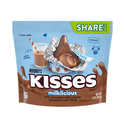 HERSHEY'S KISSES MILKLICIOUS Milk Chocolate Candy, 9 Oz Bag