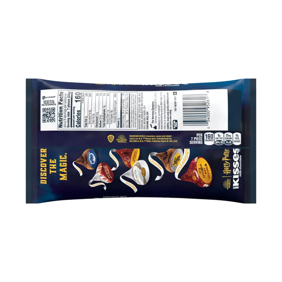 HERSHEY'S KISSES Milk Chocolate Harry Potter™ Limited Edition Candies, 9.5 oz bag - Back of Package