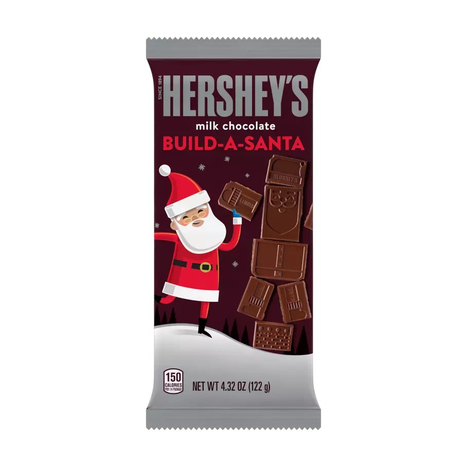 HERSHEY'S Build-A-Santa Milk Chocolate XL Candy Bar, 4.32 oz - Front of Package