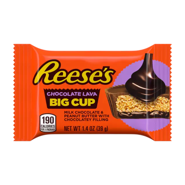 REESE'S Big Cup with Chocolate Lava Milk Chocolate Peanut Butter Cup, 1.4 oz - Front of Package