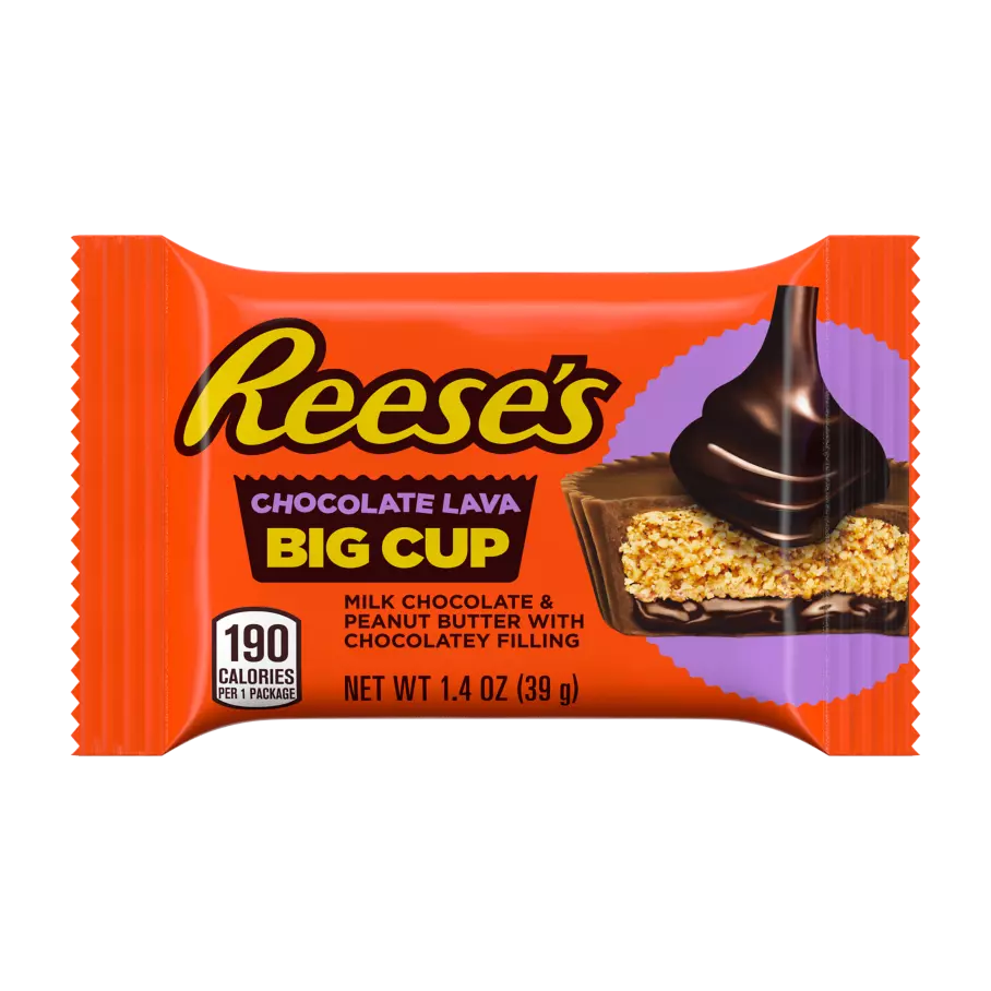 REESE'S Big Cup with Chocolate Lava Milk Chocolate Peanut Butter Cup, 1.4 oz - Front of Package