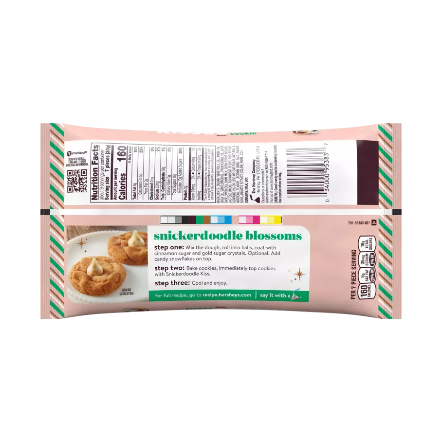 HERSHEY'S KISSES Snickerdoodle Cookie Candy, 9 oz bag - Back of Package