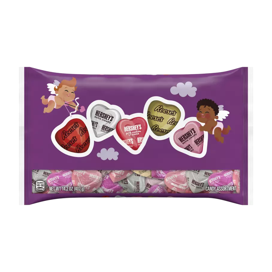 Hershey Hearts Assortment, 14.2 oz bag - Front of Package