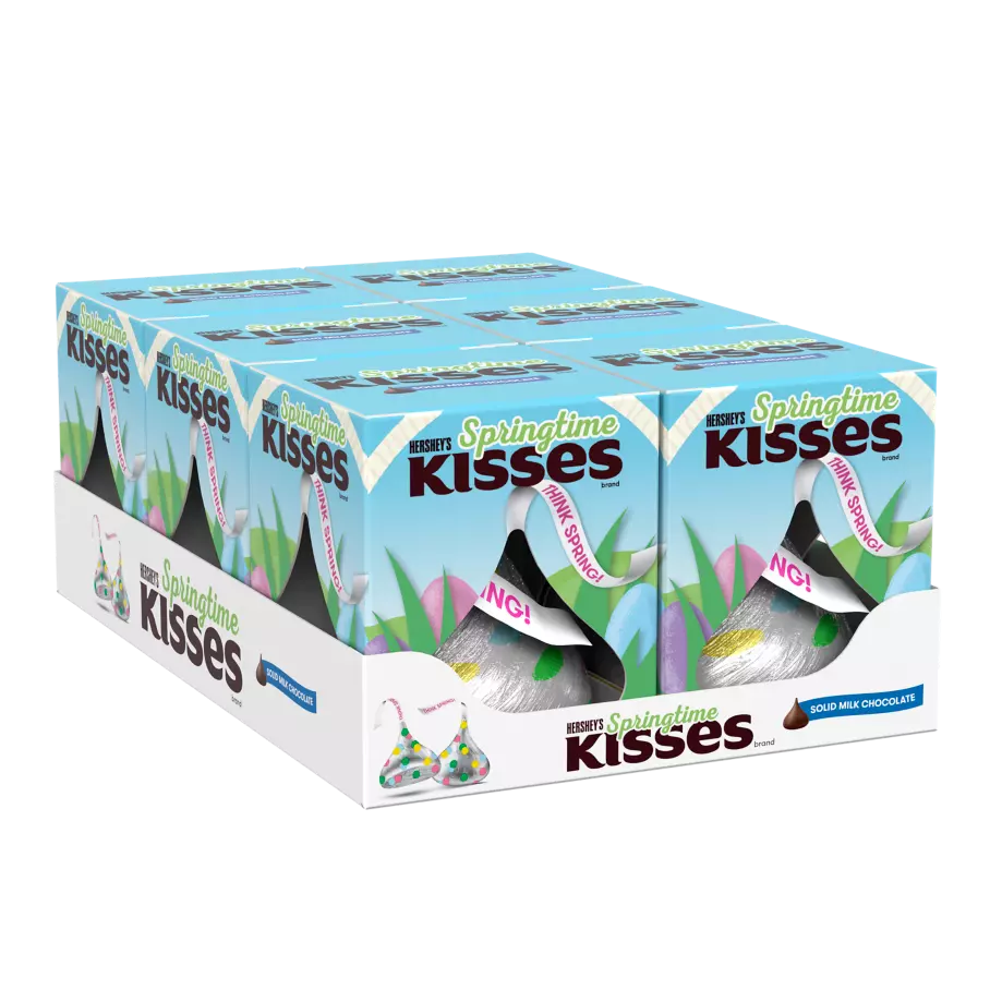 HERSHEY'S KISSES Springtime Milk Chocolate Giant Candy, 1.45 oz, 12 count box - Front of Package