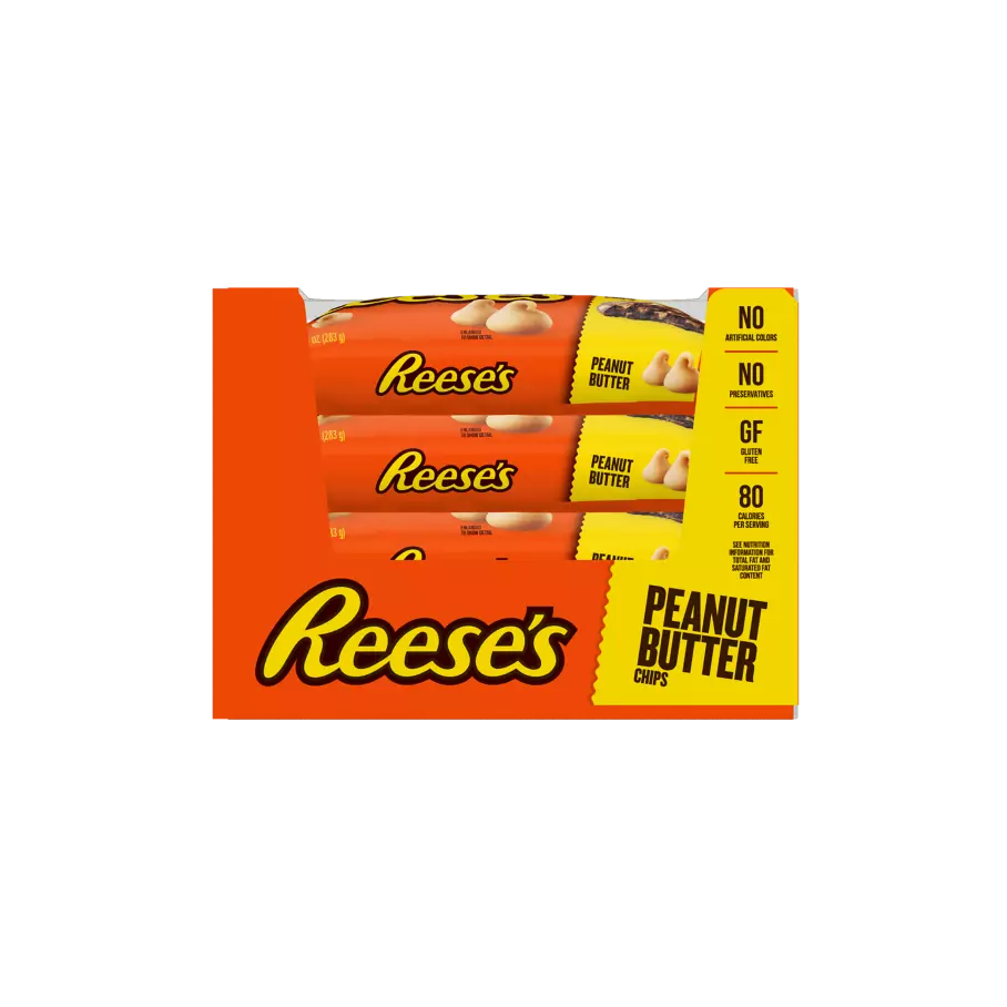 REESE'S Peanut Butter Baking Chips, 7.5 lb box, 12 bags - Front of Package