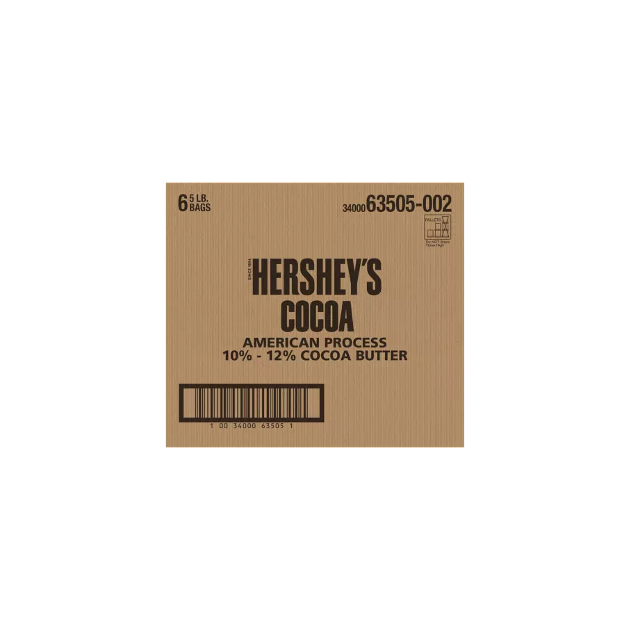 HERSHEY'S Natural Cocoa, 30 lb box, 6 bags - Back of Package