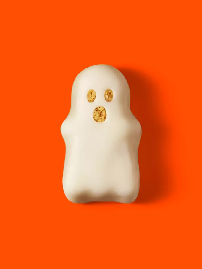 REESE'S White Creme Peanut Butter Snack Size Ghosts, 9.6 oz bag - Out of Package