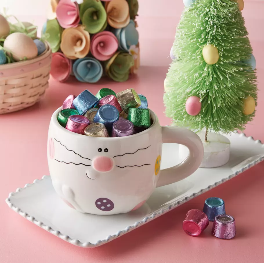 ROLO® Easter Creamy Caramels Candy inside bunny themed mug