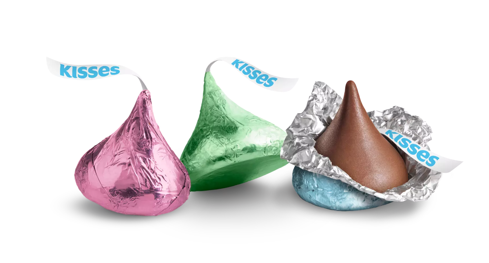 HERSHEY'S KISSES Easter Milk Chocolate Candy, 1.44 oz sleeve - Out of Package