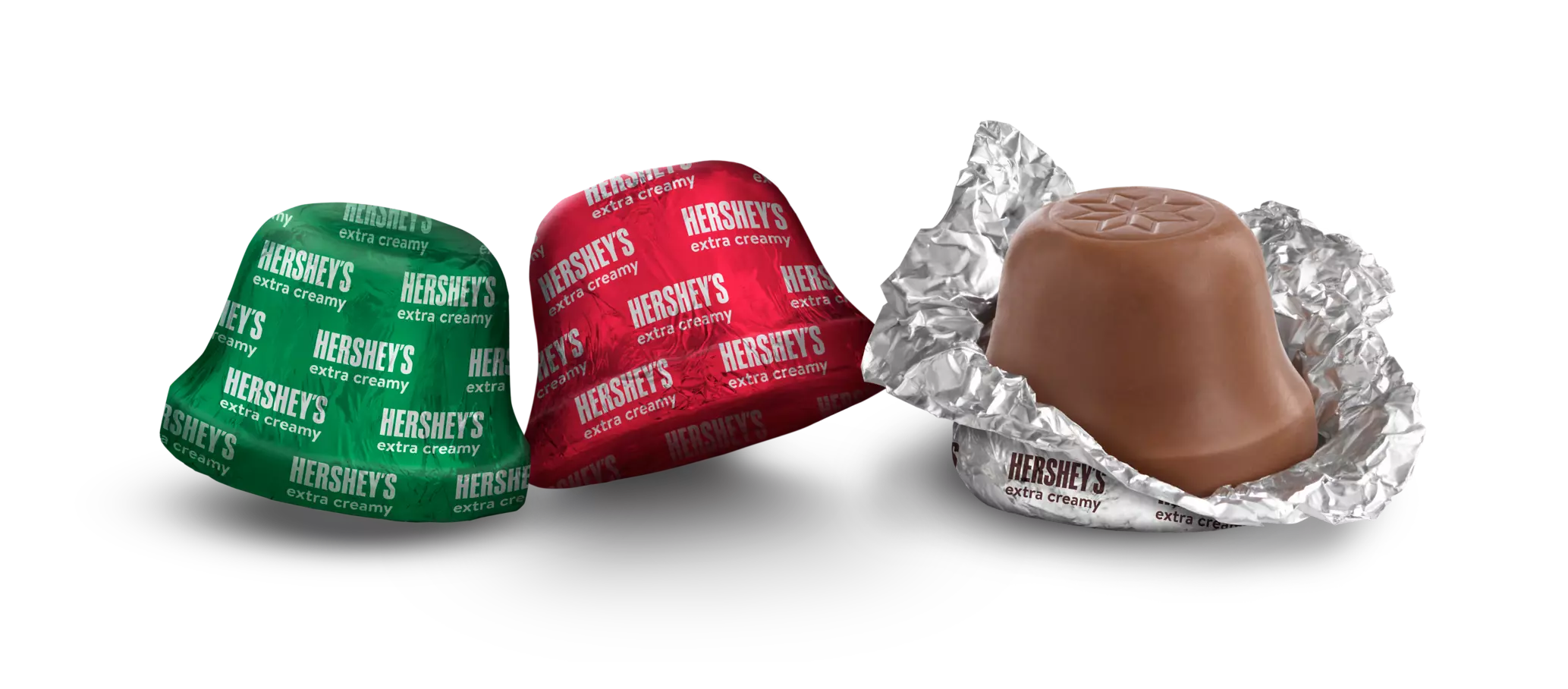 HERSHEY'S Holiday Milk Chocolate Bells, 9 oz bag - Out of Package