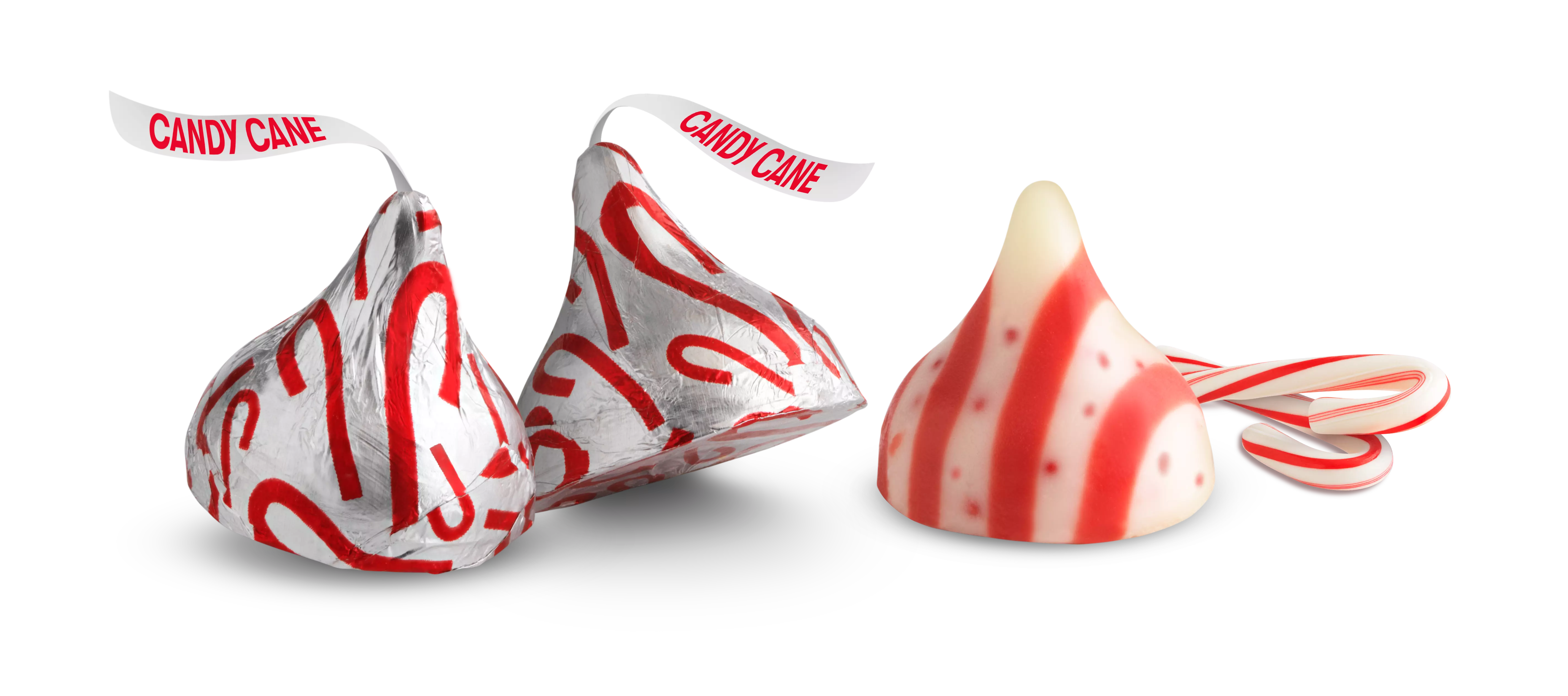 HERSHEY'S KISSES Candy Cane Mint Candy, 30.1 oz bag - Out of Package