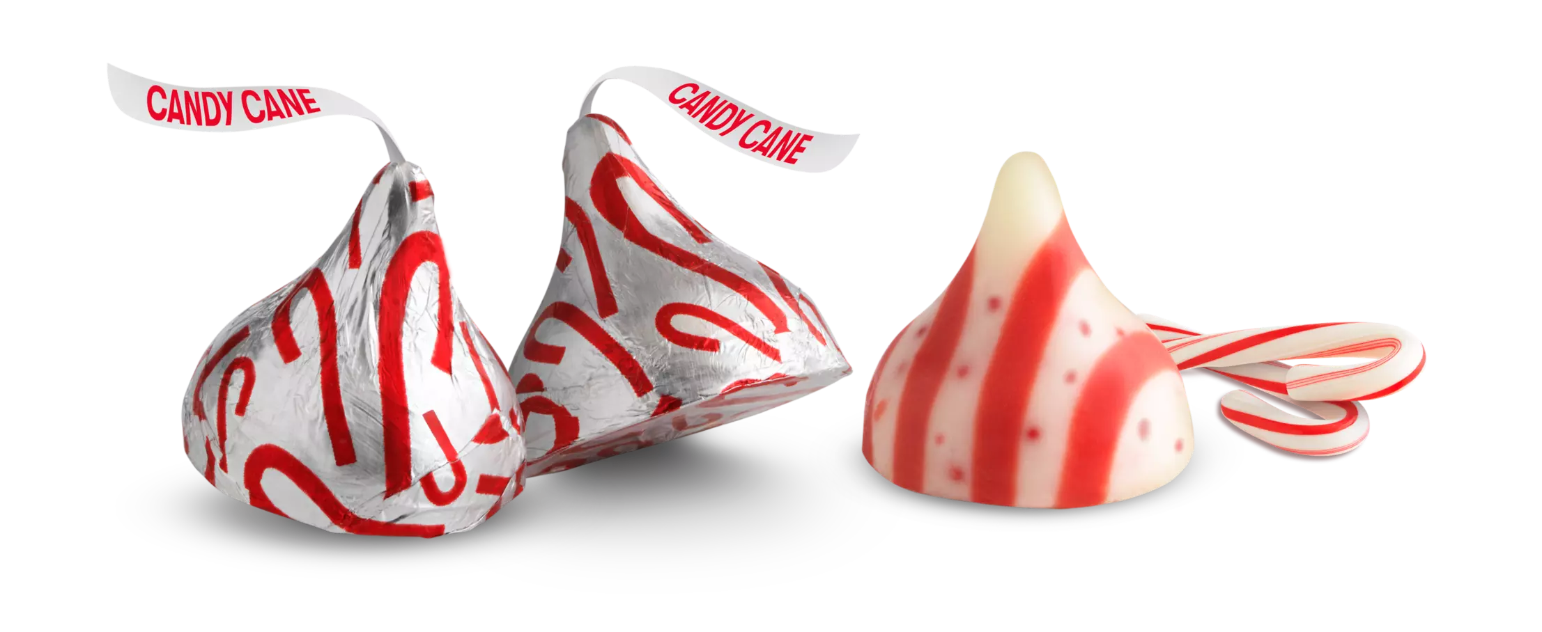 HERSHEY'S KISSES Candy Cane Mint Candy, 7 oz bag - Out of Package