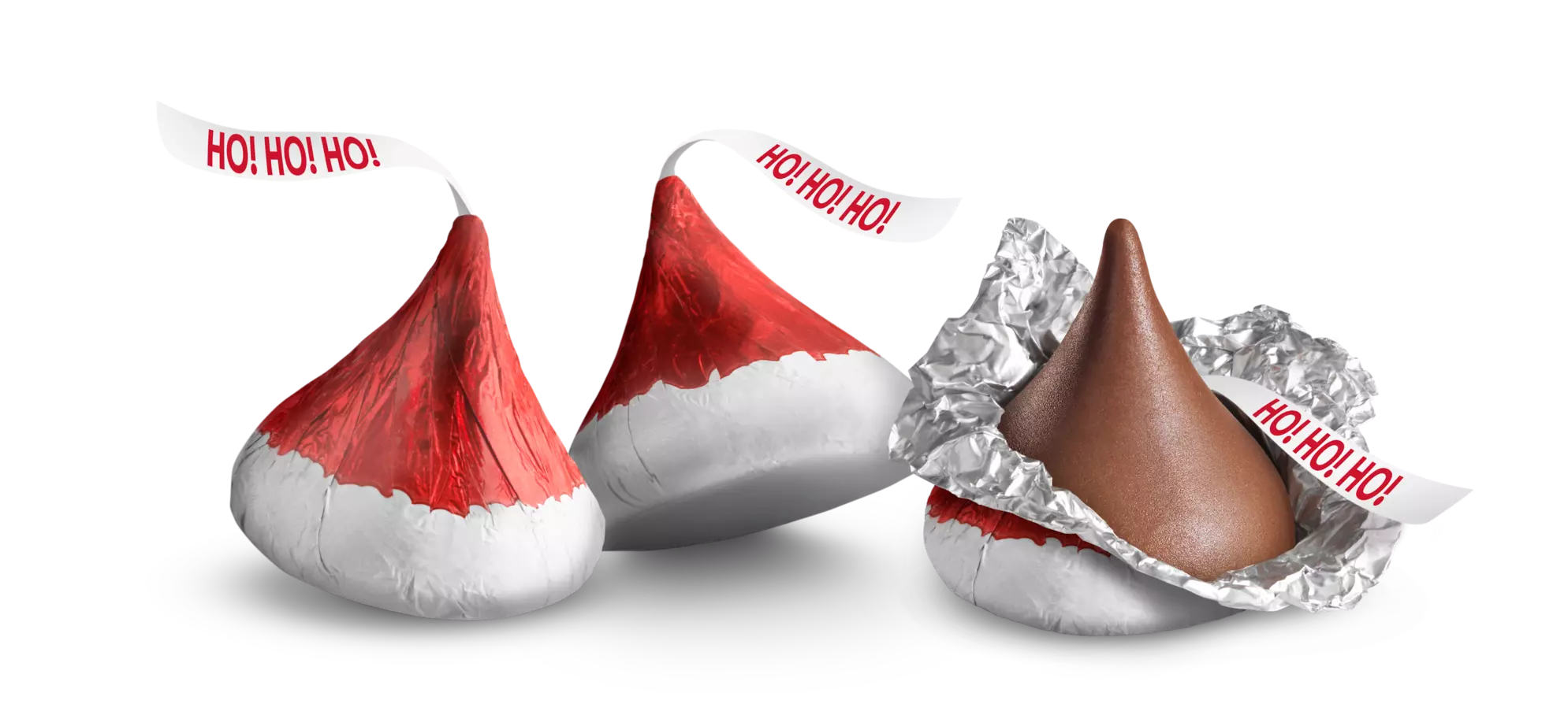 HERSHEY'S KISSES Santa Hat Foils Milk Chocolate Candy, 7.8 oz bag - Out of Package