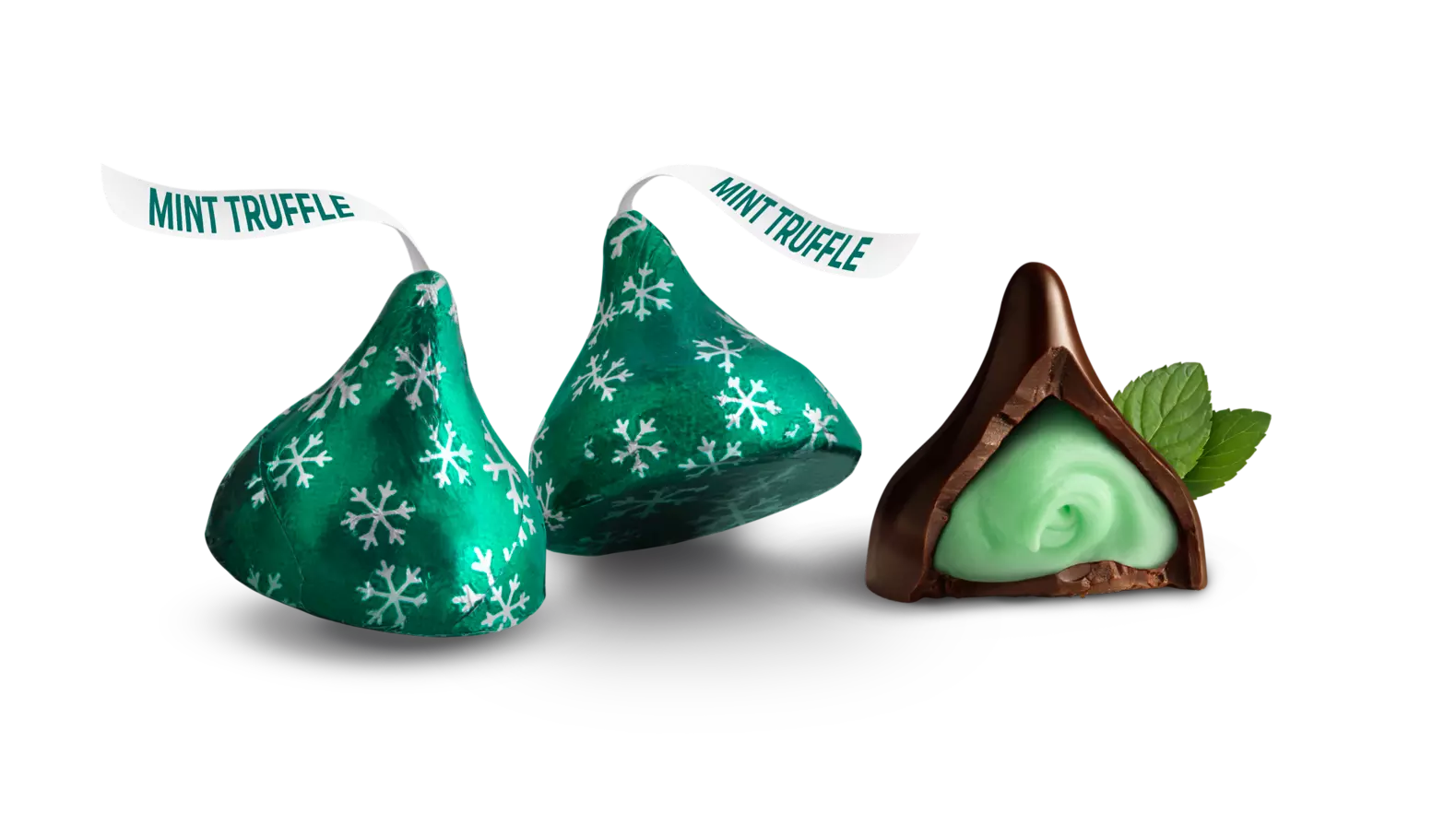 HERSHEY'S KISSES Mint Truffle Candy, 9 oz bag - Out of Package