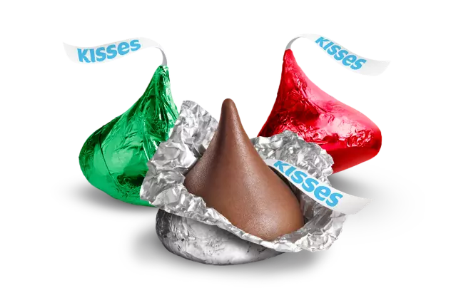 HERSHEY'S KISSES Holiday Milk Chocolate Candy, 2.24 oz cane