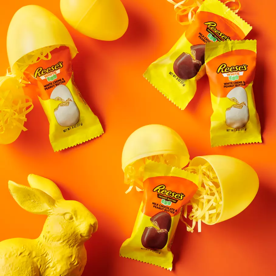 REESE'S Assorted Peanut Butter Snack Size Eggs inside plastic Easter eggs