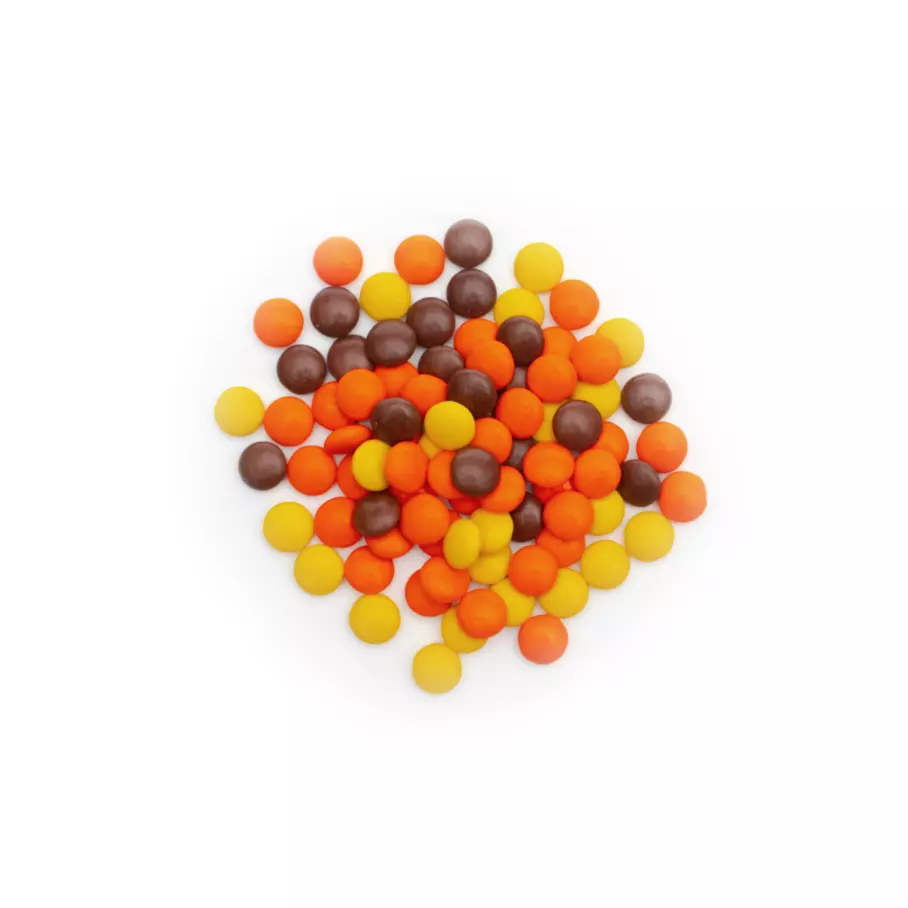 REESE'S PIECES Peanut Butter Candy, 25 lb box - Out of Package