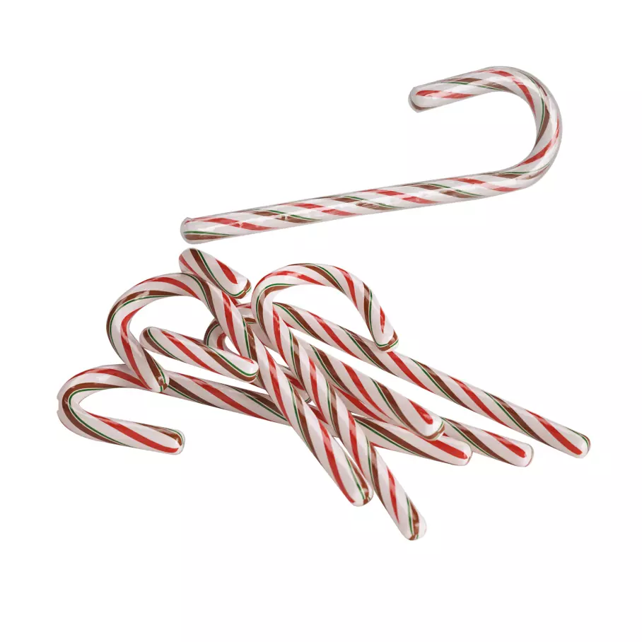 HERSHEY'S Chocolate Mint Candy Canes, 0.44 oz, 12 count box - Out of Package