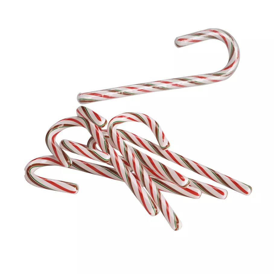 HERSHEY'S Chocolate Mint Candy Canes, 0.44 oz, 12 count box