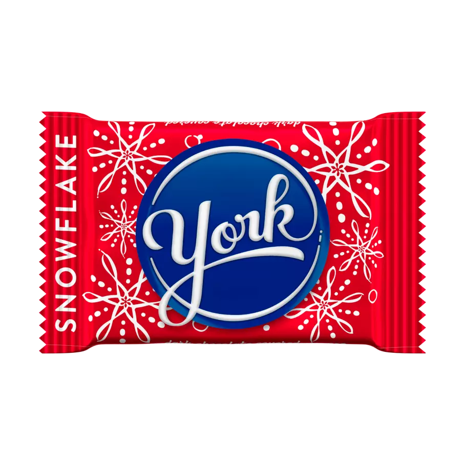 YORK Snowflakes Dark Chocolate Peppermint Patties, 6.5 oz gift box - Out of Package