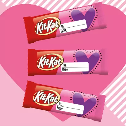 KIT KAT® Valentine Exchange Milk Chocolate Snack Size Candy Bars, 12.25 oz  bag, 25 pieces