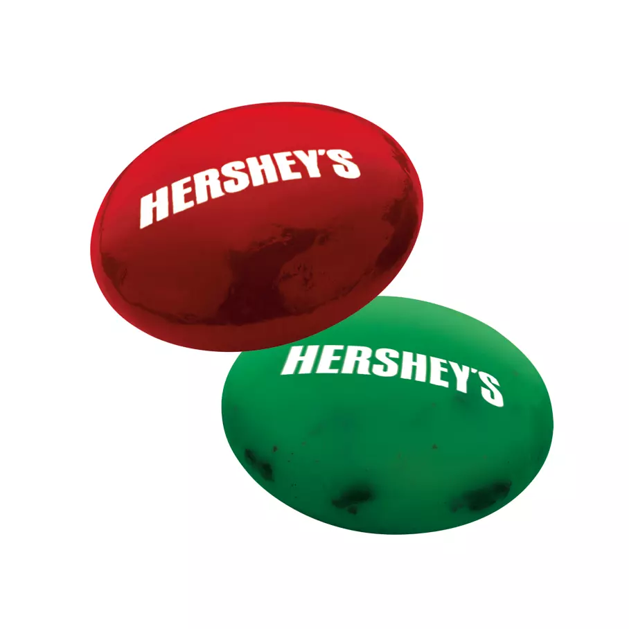 HERSHEY'S HERSHEY-ETS Holiday Candy Coated Milk Chocolate Candy, 1.4 oz cane - Out of Package