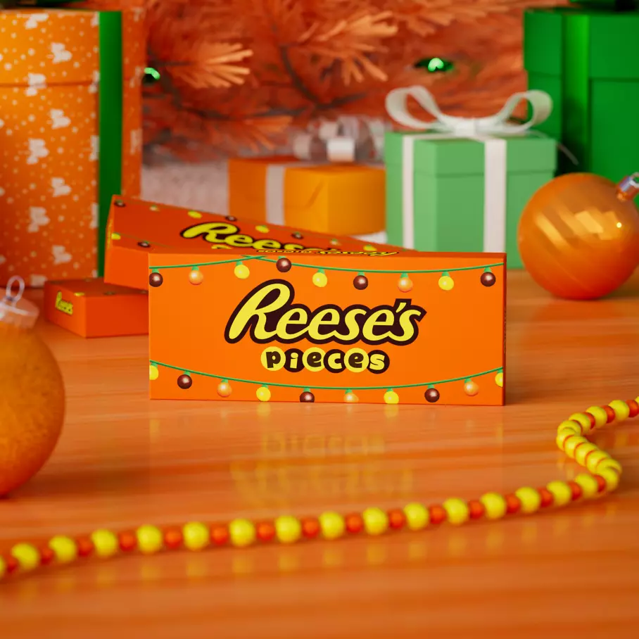 REESE'S PIECES Peanut Butter Candy under the Christmas tree