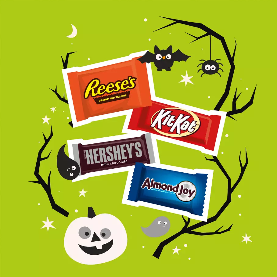 Hershey Halloween Chocolate Snack Size Assortment, 13.13 oz bag, 25 pieces - Out of Package