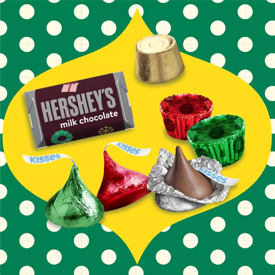Hershey Holiday Candy Dish Assortment, 33.03 oz bag - Out of Package