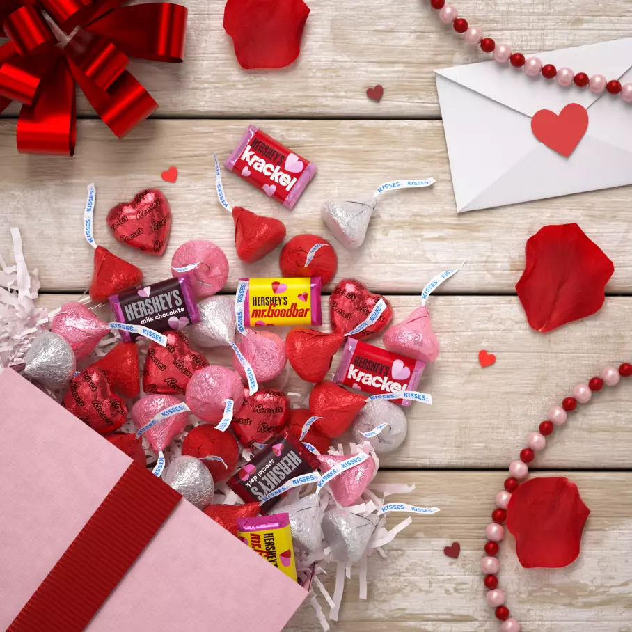 Hershey Cupid's Mix Valentine's Assorted Candies inside gift bag