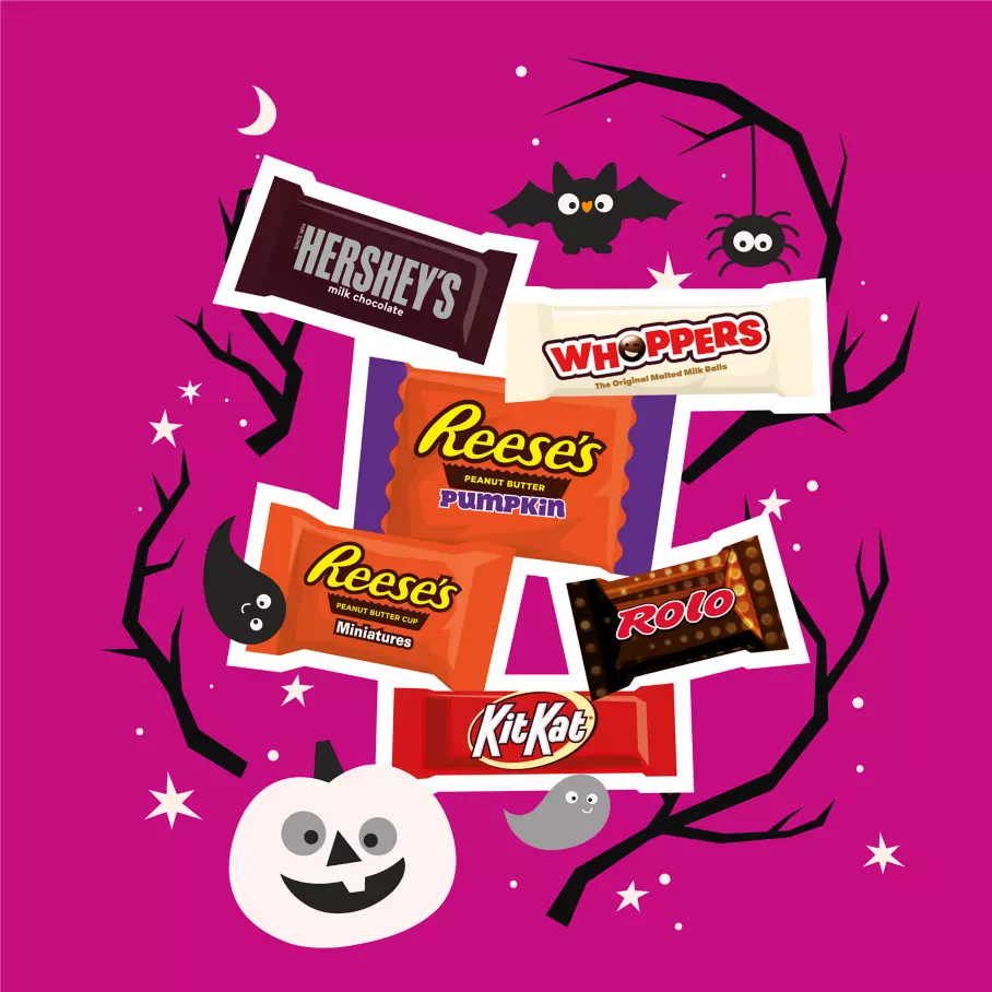 Hershey Halloween Chocolate Miniatures Assortment, 46.17 oz bag, 155 pieces - Out of Package