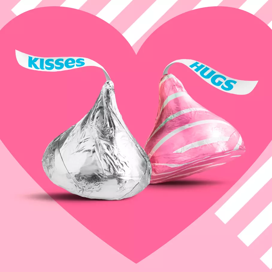 HERSHEY'S HUGS & KISSES Valentine's Assortment, 23.52 oz bag - Out of Package
