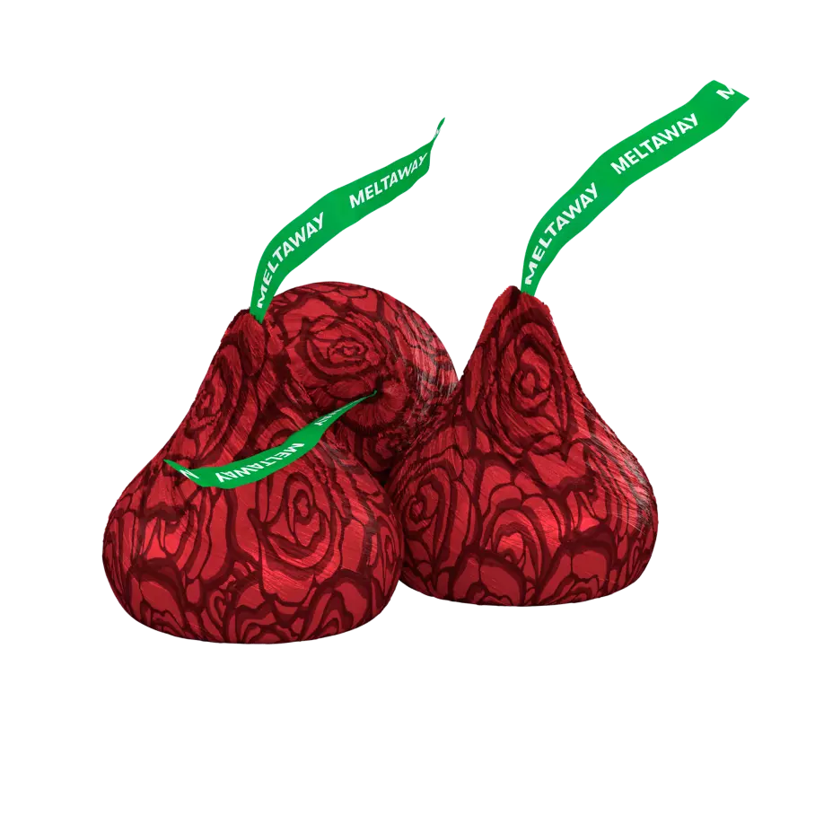 HERSHEY'S KISSES Rose Foils Milk Chocolate Meltaway Candy, 9 oz bag - Out of Package