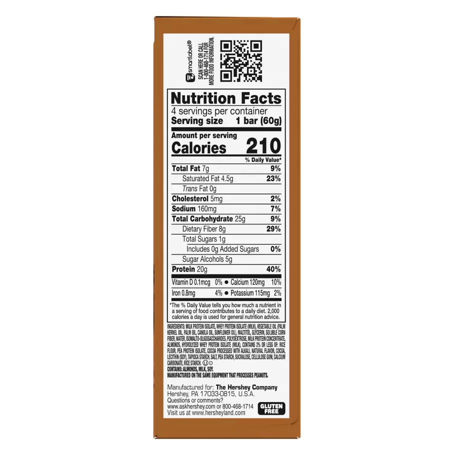 ONE BARS S'mores Flavored Protein Bars, 2.12 oz, 4 count box - Nutritional