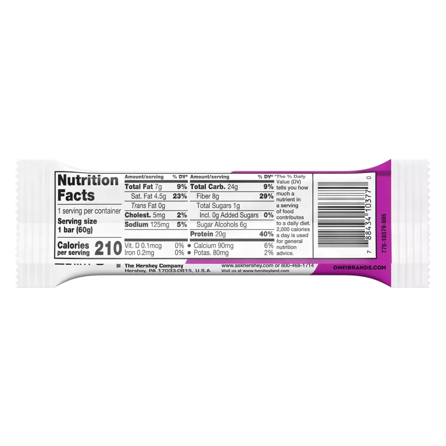 ONE BARS Fruity Cereal Flavored Protein Bar, 2.12 oz - Nutritional