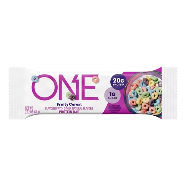 ONE BARS Fruity Cereal Flavored Protein Bar, 2.12 oz - Front of Package
