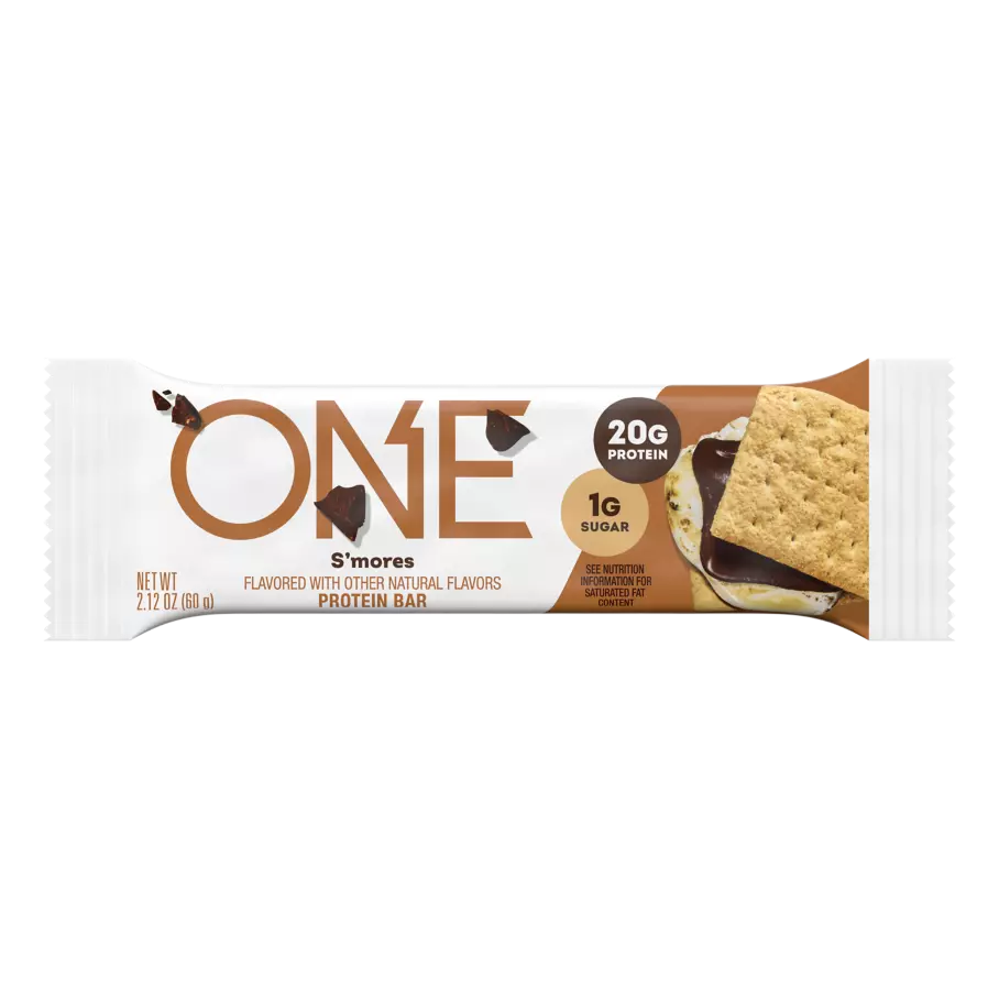 ONE BARS S'mores Flavored Protein Bar, 2.12 oz - Front of Package