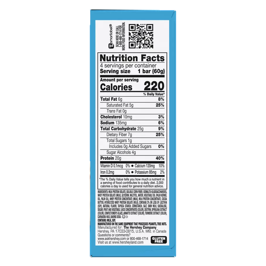 ONE BARS Birthday Cake Flavored Protein Bars, 2.12 oz, 4 count box - Nutritional