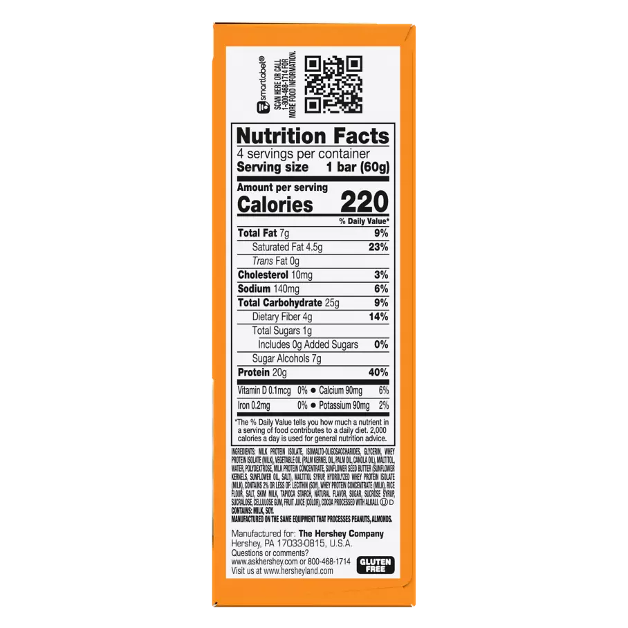 ONE BARS Maple Glazed Doughnut Flavored Protein Bars, 2.12 oz, 4 count box - Nutritional