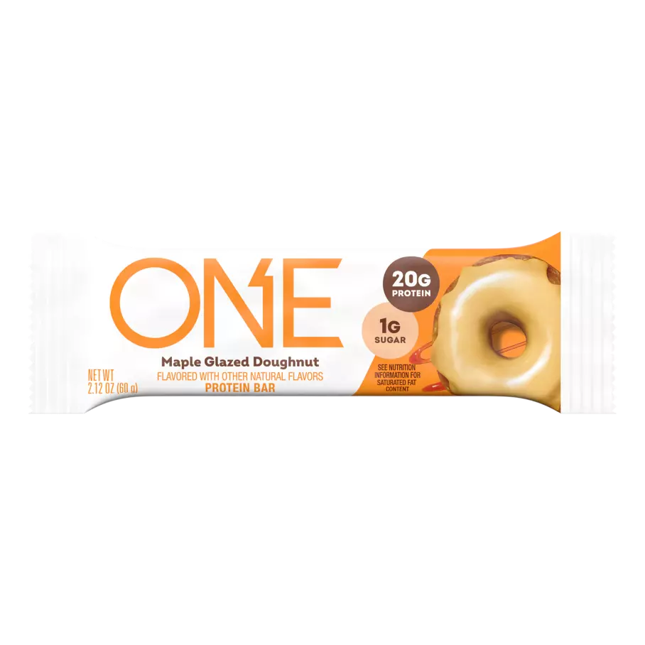 ONE BARS Maple Glazed Doughnut Flavored Protein Bar, 2.12 oz - Front of Package