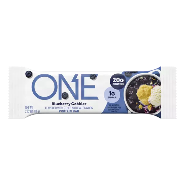 ONE BARS Blueberry Cobbler Flavored Protein Bar, 2.12 oz - Front of Package