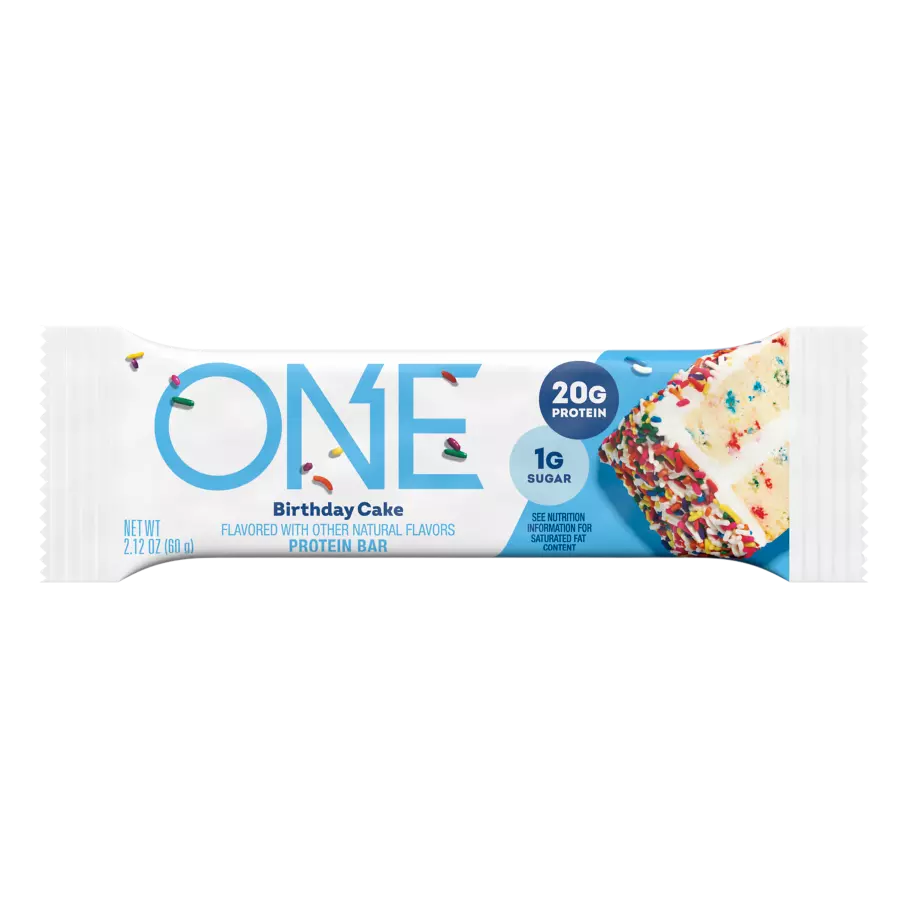 ONE BARS Birthday Cake Flavored Protein Bar, 2.12 oz - Front of Package