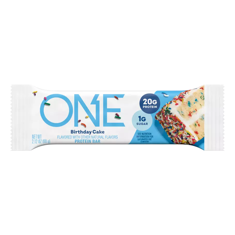 ONE BARS Birthday Cake Flavored Protein Bar, 2.12 oz - Front of Package