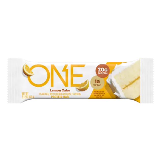 ONE BARS Lemon Cake Flavored Protein Bar, 2.12 oz - Front of Package