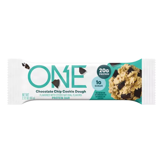 ONE BARS Chocolate Chip Cookie Dough Flavored Protein Bar, 2.12 oz - Front of Package
