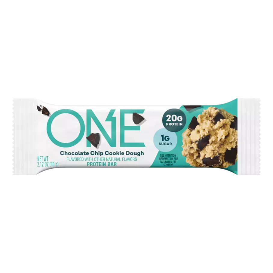 ONE BARS Chocolate Chip Cookie Dough Flavored Protein Bar, 2.12 oz - Front of Package