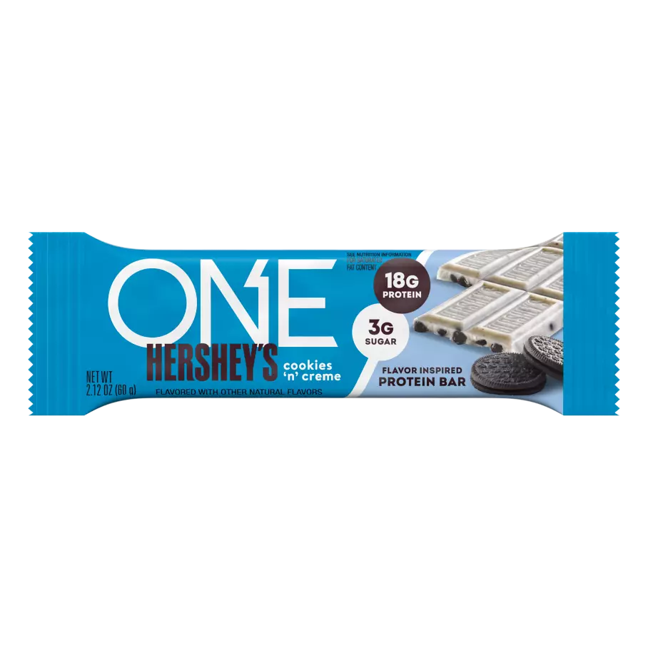 ONE HERSHEY'S Cookies ‘N’ Creme Flavored Protein Bars, 2.12 oz, 4 count box